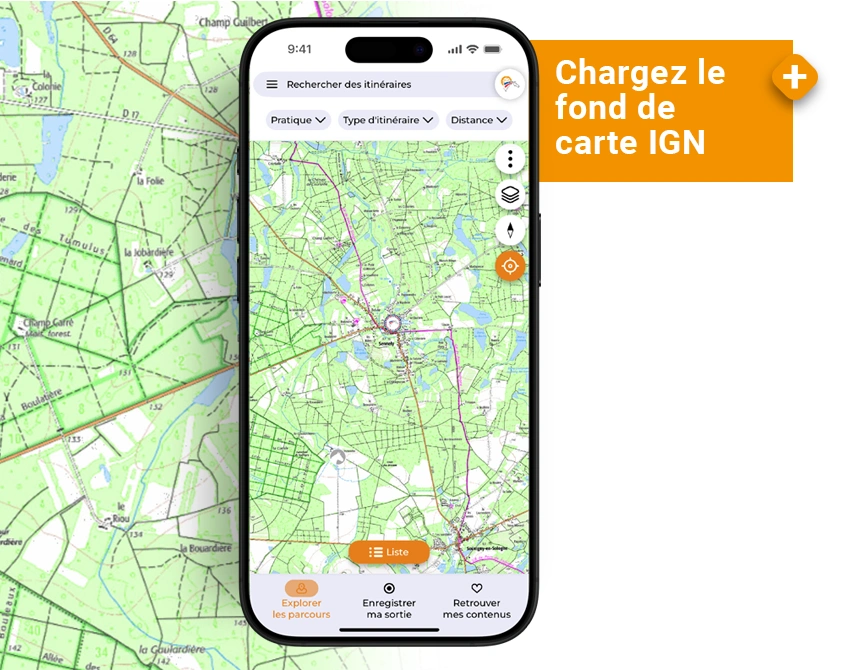 Application GeoCheval Premium - Charger le fond de carte IGN