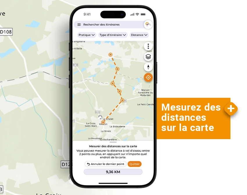 Application GeoCheval Premium - Mesurez des distances sur la carte