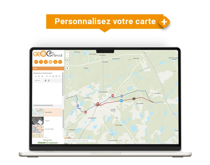 Carte interactive GeoCheval Premium - Personnalisez votre carte