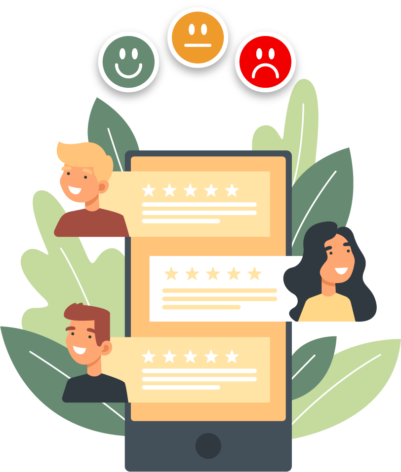 Illustration personnes répondant à un sondage